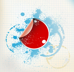 Image showing Red sticker on a grunge background