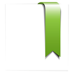 Image showing Fresh green ribbon - bookmark