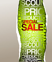 Image showing Green sale discount advertisement