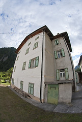 Image showing Typical Dolomites House, Italy