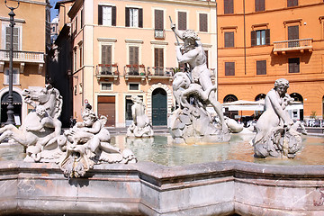 Image showing Piazza Navona, Neptune Fountain in Rome
