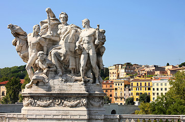 Image showing Bridge Il Tevere a Ponte Vittorio Emanuele II in Rome