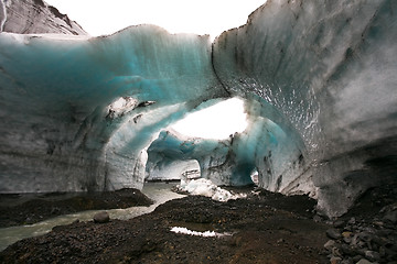 Image showing Iceland glacier with ice arches