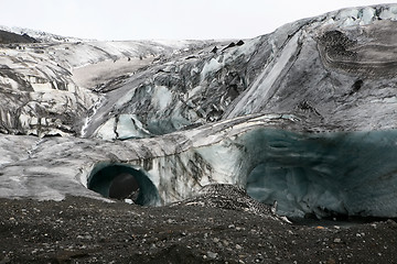Image showing Iceland glacier with two ice arches
