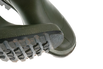 Image showing Detail of green rubber boots