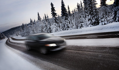 Image showing Motion Blur of Car Driving 