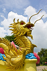 Image showing Golden dragon statue 