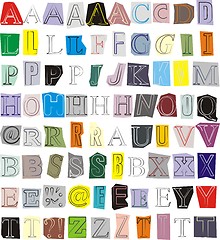 Image showing Alphabet cut out of paper