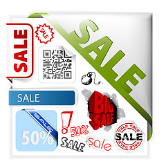 Image showing Set of colorful sale labels