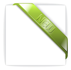 Image showing New glassy green corner ribbon