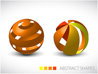 Image showing Abstract spheres made from colorful stripes
