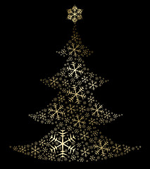 Image showing Golden christmas tree