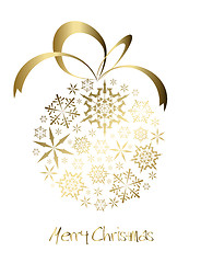 Image showing Christmas ball made from golden snowflakes