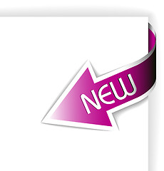 Image showing New pink corner ribbon - arrow