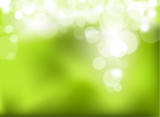 Image showing Abstract green glowing background