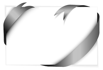 Image showing black vector ribbon around blank white paper