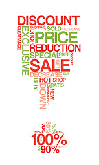 Image showing Red and green sale discount poster