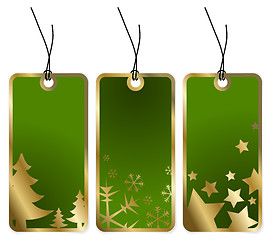 Image showing Green Christmas tags