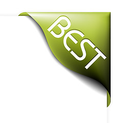 Image showing Green corner ribbon for bestseller