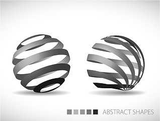 Image showing abstract spheres made from gray stripes