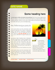 Image showing Web site template - Open notepad