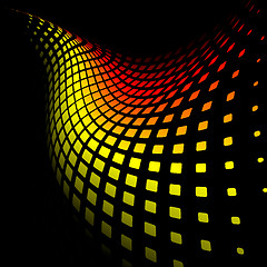 Image showing 3d abstract dynamic yellow and red background