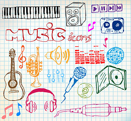 Image showing music hand-drawn icons