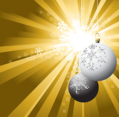 Image showing Christmas bulbs with snowflakes