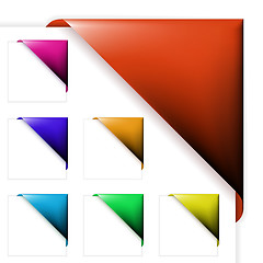 Image showing Set of colorful corner ribbons