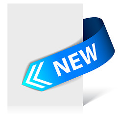 Image showing New blue corner ribbon