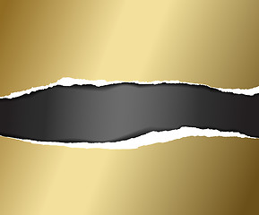 Image showing Vector ripped golden paper