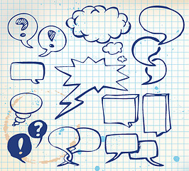 Image showing Set of doodle speech bubbles