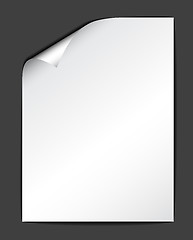 Image showing Sheet of white paper on dark background