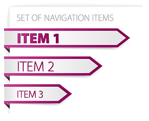 Image showing Purple paper arrows - modern navigation items