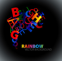 Image showing Abstract background with colorful rainbow letters