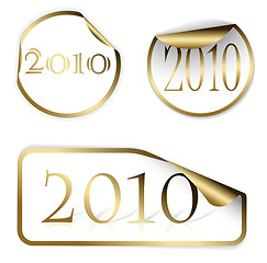 Image showing 2010 on golden stickers