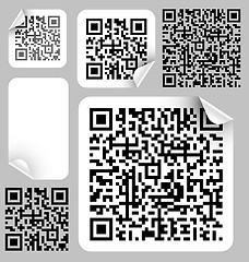 Image showing Set of labels with qr codes