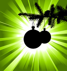 Image showing Vector silhouette of a Christmas tree