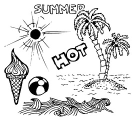 Image showing Summer doodle elements