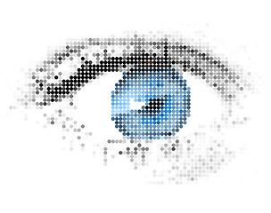 Image showing Abstract human - digital - blue eye