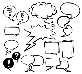 Image showing Set of doodle speech bubbles