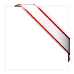 Image showing Red and white colorful corner ribbon