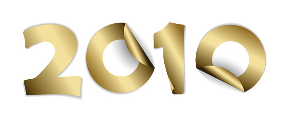 Image showing 2010 made from golden stickers
