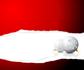 Image showing Christmas card - black and white bulbs