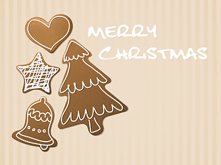 Image showing Christmas card - gingerbreads