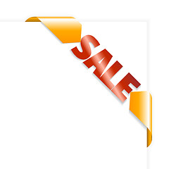 Image showing Sale orange and red corner ribbon