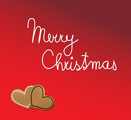 Image showing Christmas card with two gingerbreads