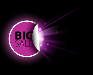 Image showing Big pink sale label with surprise