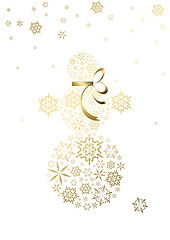 Image showing snowman made from golden snowflakes