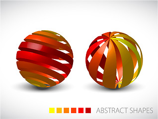 Image showing Abstract spheres made from colorful stripes